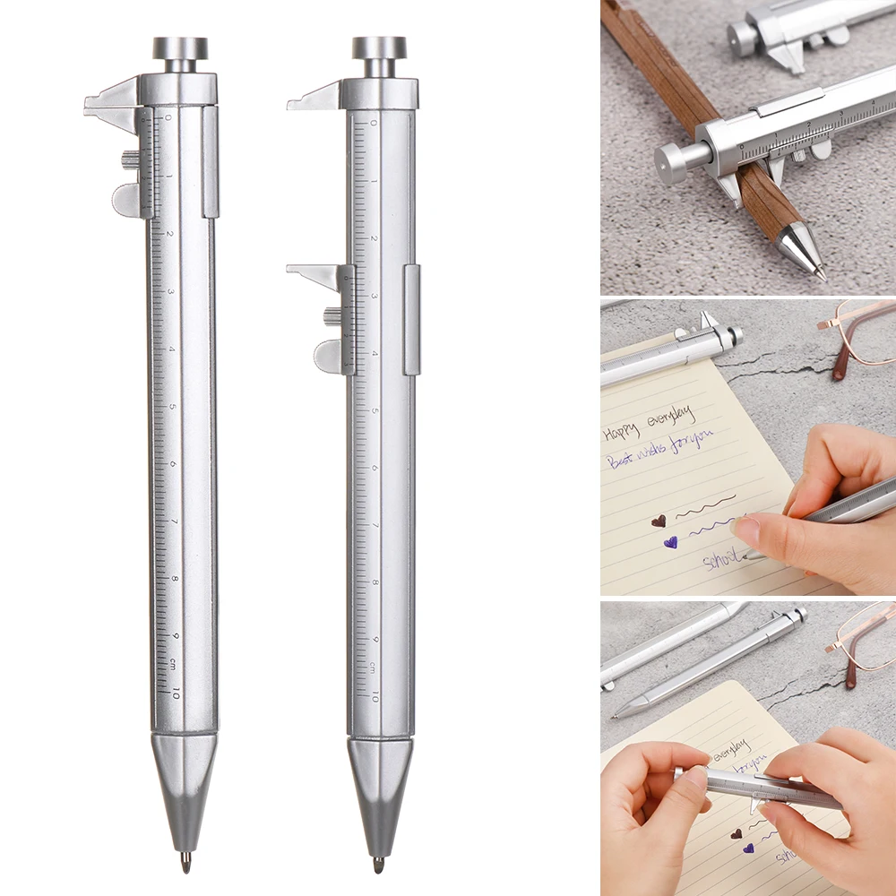

1 Pcs Multifunction 0.5mm Gel Ink Pen Vernier Calibers Pen Scale Ruler BallPoint Measuring Tool Office Stationery Supplies Gift