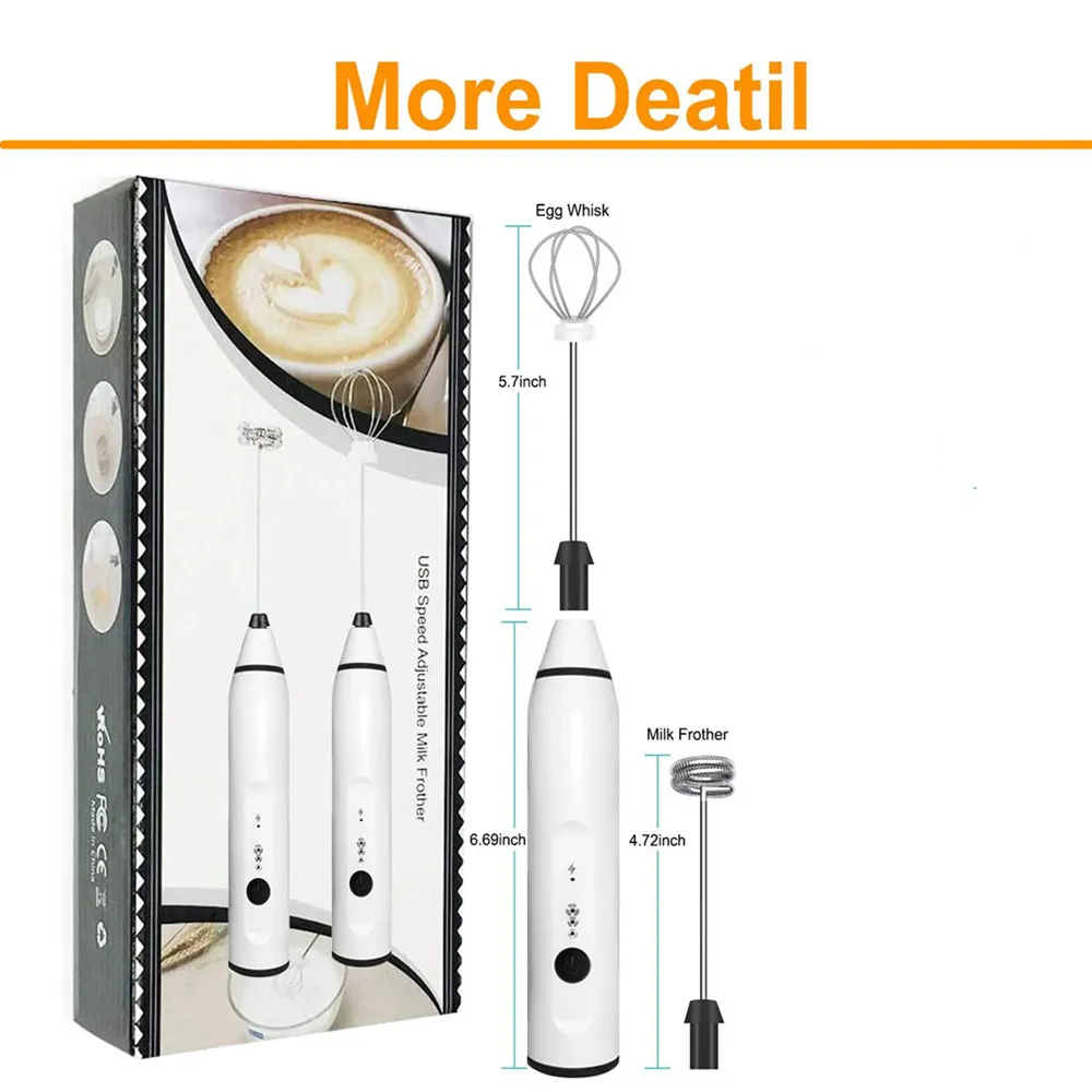 Mousseur à Lait Portable Kitchen – Fouet électrique Inox Pour Café – Batterie Incluse