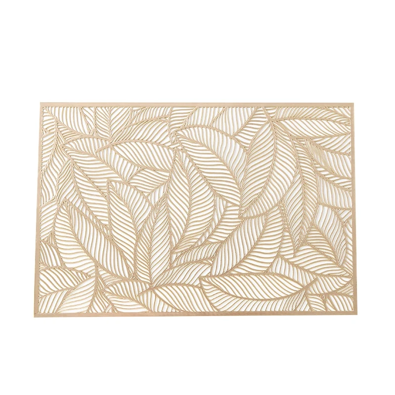 

10 Pack Hot Stamping Placemat,Leaf Pattern Cup Coffee Table Mats Kitchen Home Decor