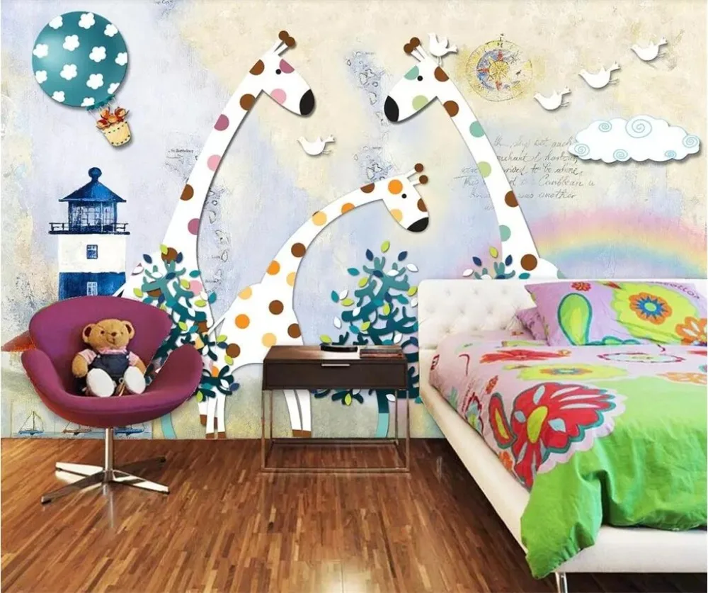 

wellyu Custom wallpaper 3d photo murals Children's room cartoon elk living room TV background wall paper 3d papel de parede