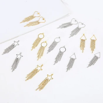 

2020New 60Pcs Hear Star Rhinestone Tassel Pendants button for DIY Jewelry Earrings or hair Accessories Handmade EG84