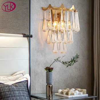

Youlaike Luxury Wall Sconce Lamps Luxury Living Room Bedroom LED Crystal Wall Lights Creative Design Home Decoration Lighting