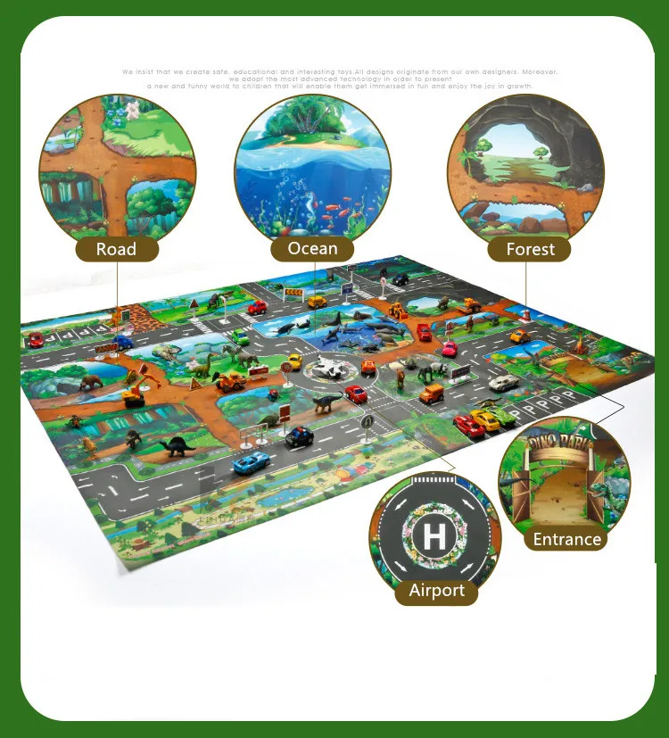 Dinosaur Play mats Road For Kids – RadWish
