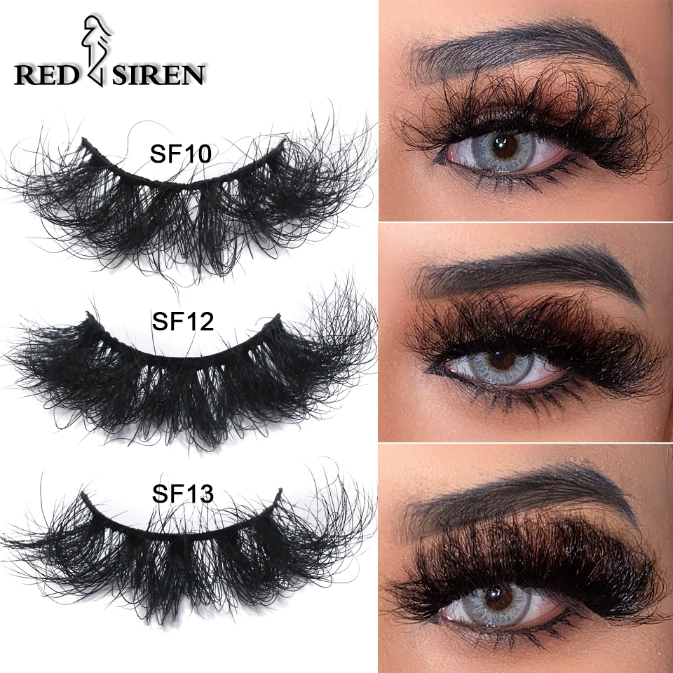 

RED SIREN Dramatic Long Wispy 25mm Fluffy Mink Eyelashes Makeup
