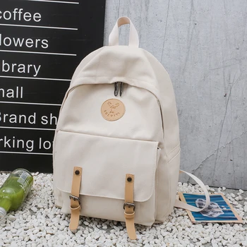 

2020 Children Nylon Backpack Multi-pocket Women Shoulder Bag Pure C olor School Bag For teenage girls mochila mujer female