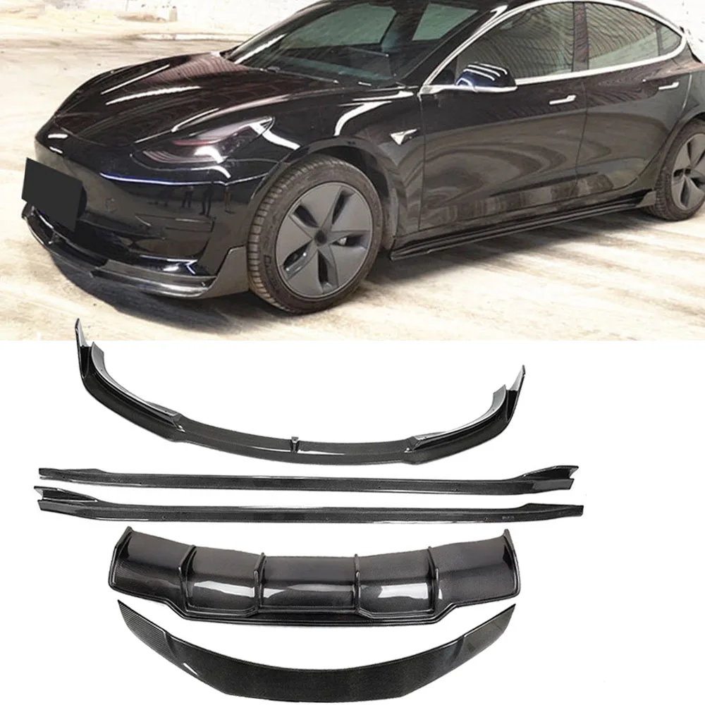 Наборы кузова для Tesla Model 3 2015-2019 передний бампер губ задний диффузор спойлер