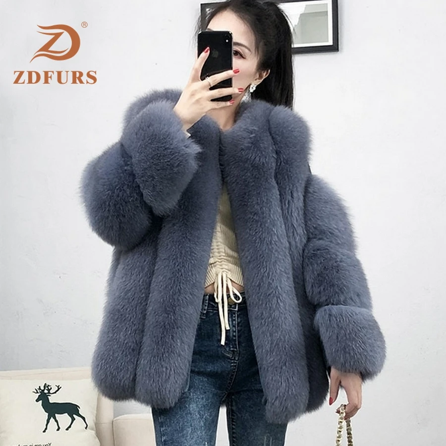 

ZDFURS* real fur fox fur coat design ladies winter really fox fur coat detachable real fur coat wome