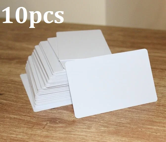 10Pcs Blank White PVC Plastic Business Cards Thickness 0.7mm Glossy Finish - Can Be Used On ID Badge Printer | Канцтовары для офиса
