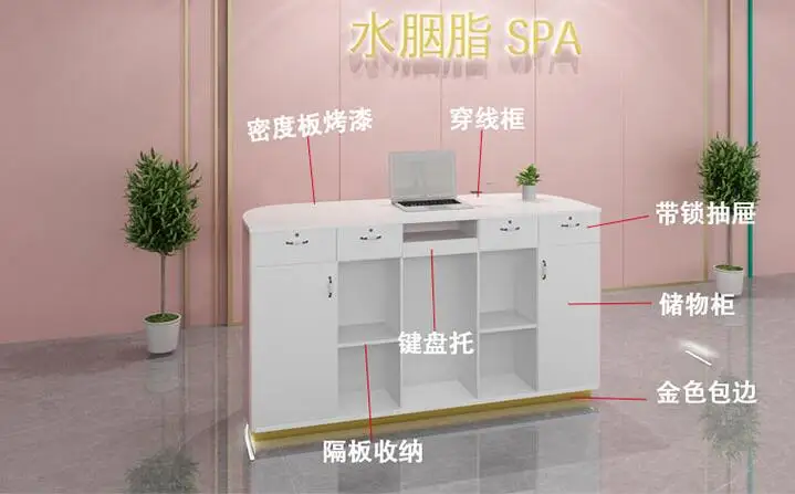Beauty salon solid wood reception desk cash register small simple modern shop bar counter bar table commercial