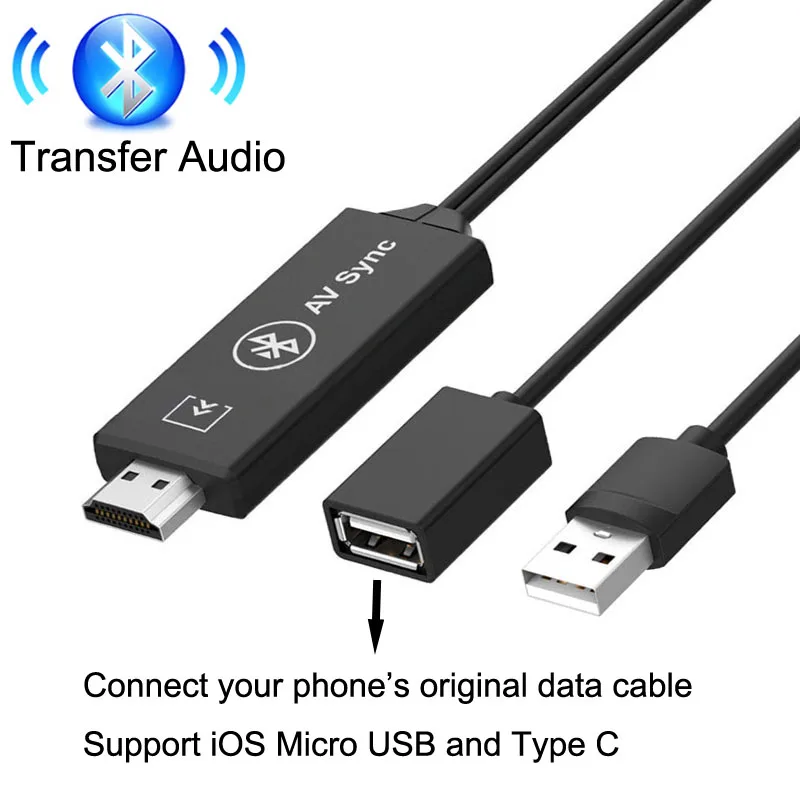 VGA HDMI экран зеркало Кабель-адаптер для iPhone 11 Pro Max XS XR 6 7 8 samsung S9 iOS Bluetooth Тип C Android телефон к ТВ HD tv - Цвет: Allin1 HDMI