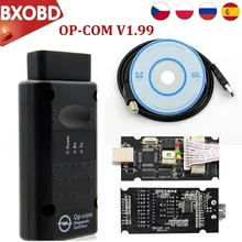 Opel OP-COM v1.99 leitor de código canbus diagnóstico profissional opcom 2018 para opel op com obd2 scanner opcom 1.99 op com