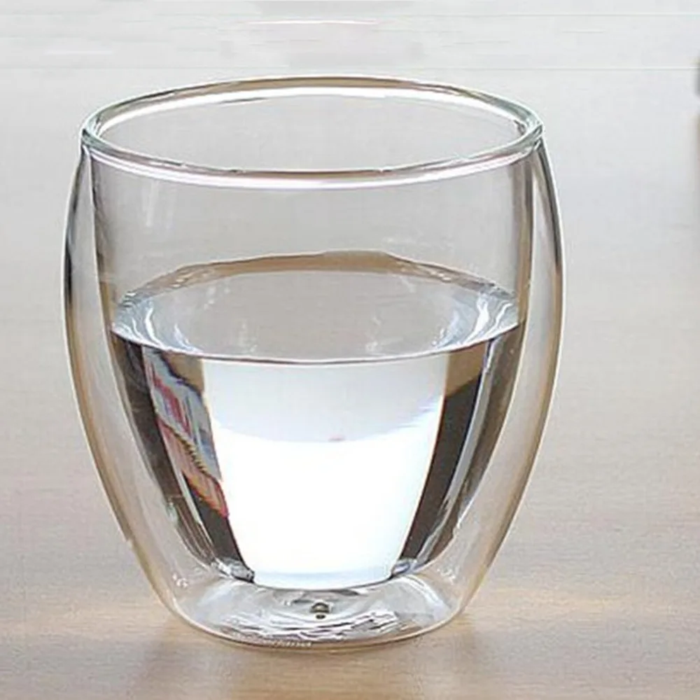 250 мл термостойкая стеклянная чашка с двойными стенками, чашка для чая, напитков, ручная работа, изолированная прозрачная стеклянная Прозрачная форма для яиц, водное стекло