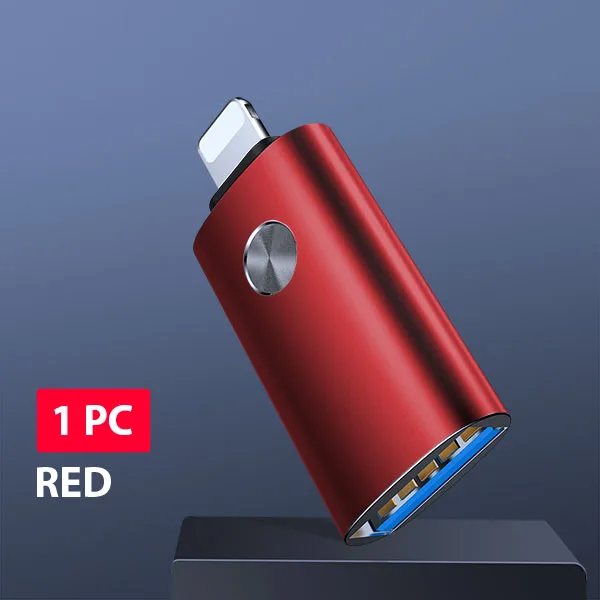 Красный Huigol OTG адаптер для iPhone 11 Pro Max X XS XR Освещение USB синхронизация данных U диск клавиатура конвертер для камеры для iPad iOS 12 13 - Цвет: Красный