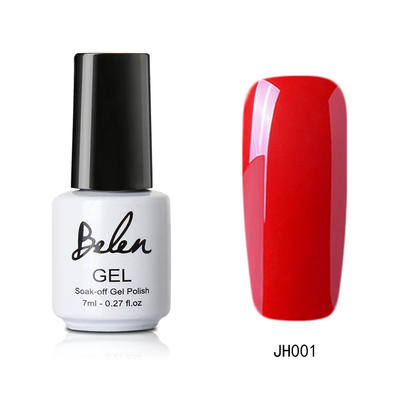Belen 7 мл 36 красный цвет УФ светодиодный Гель-лак для ногтей Полуперманентная краска гель лак штамповка эмаль геллак лак - Цвет: JH001