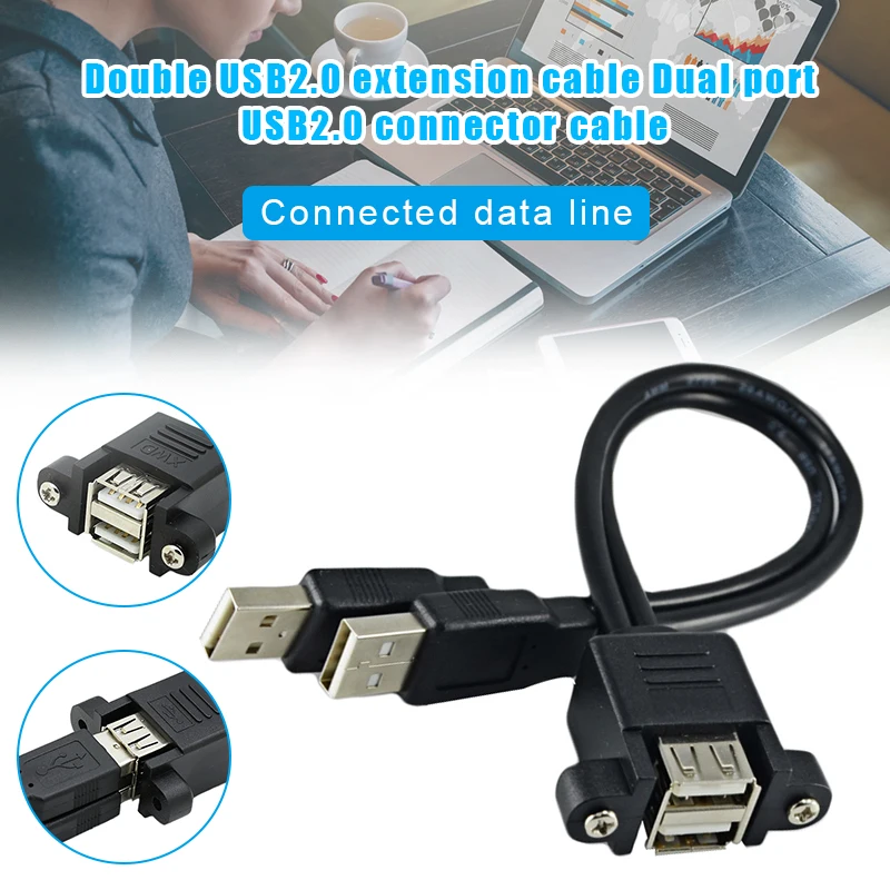 Двойной USB 2,0 удлинитель с резьбовым отверстием портативные аксессуары для домашнего офиса GDeals