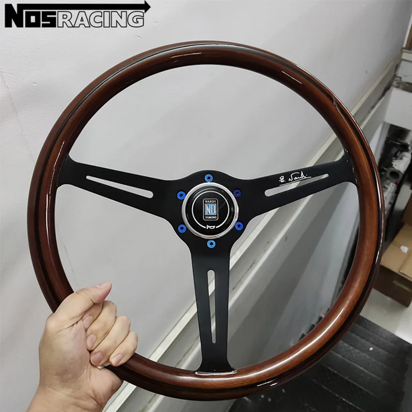14inch ND Solid Wood Steering Wheel Universal 355mm Flat Dish Real Wooden Auto Steeringwheel JDM Car Race Tuning Classic Volante |