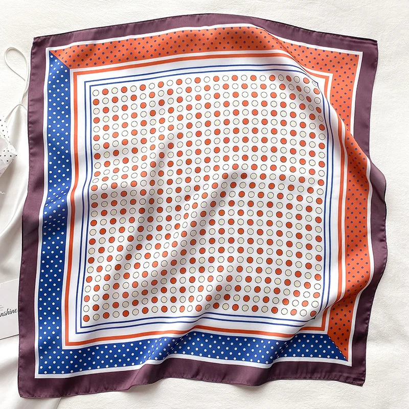 

KOI LEAPING New small square scarf female dots printed multifunctional scarf summer sunscreen scarf shawl girlfriend gift