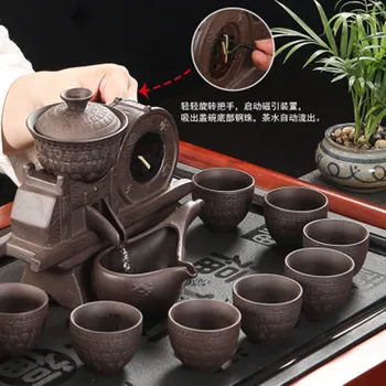 

Retro purple sand automatic tea set anti-scalding brewing kung-fu Teaset portable lazy tea set