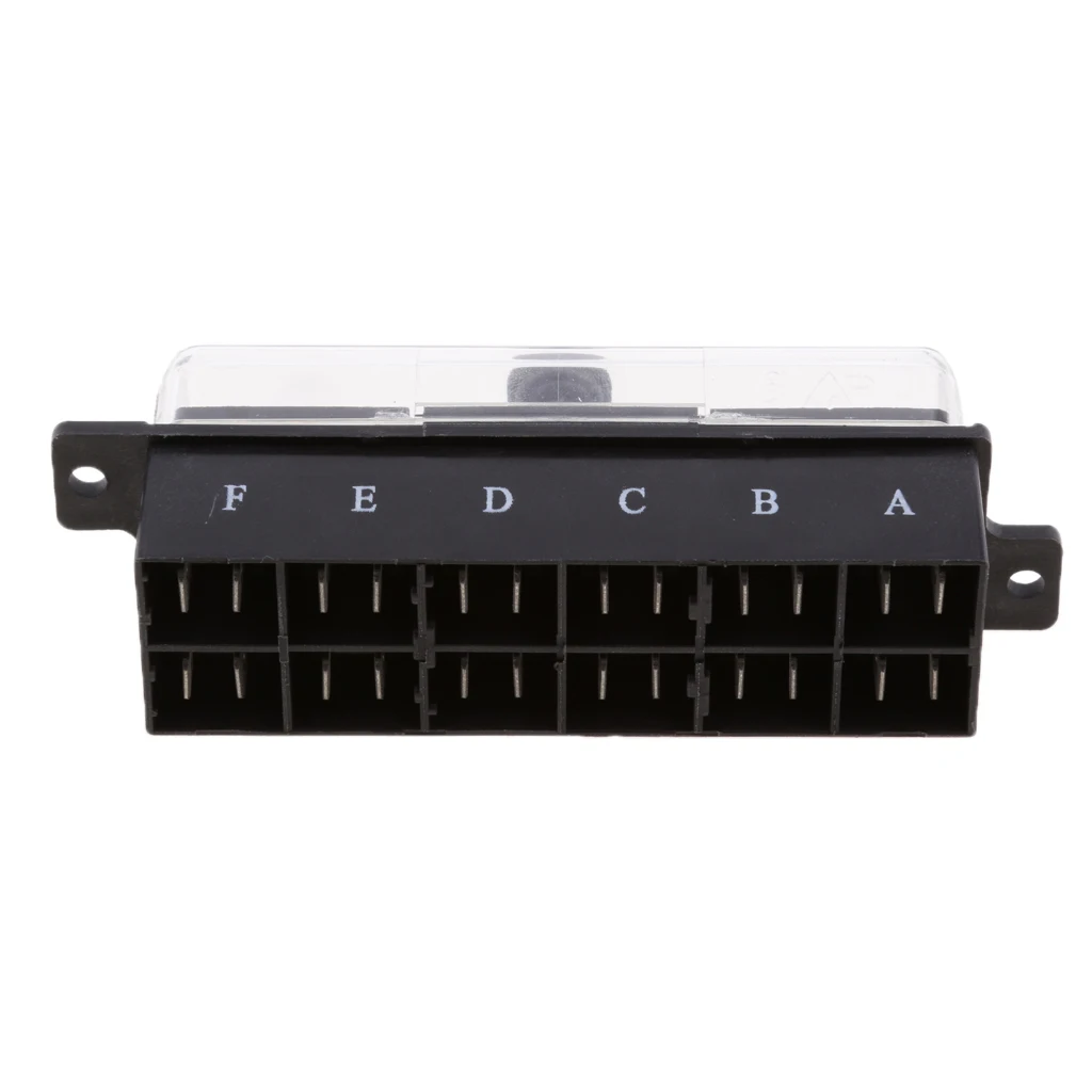 Car Truck 6-Way Circuit  Fuse Box Block Holder 32V Electrical Connect