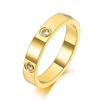 BOBOTUU Original Titanium Stainless Steel Cubic Zirconia Anniversary Ring Trendy CZ Crystal Wedding Ring For Women BR19139 ► Photo 3/6