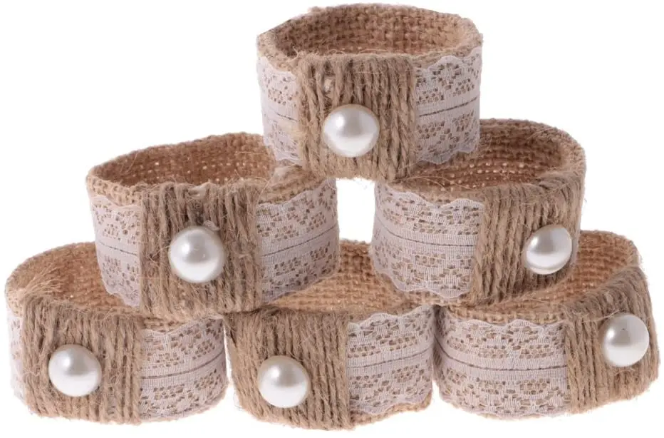 

6 Pack Napkin Ring,Round Mesh Napkin Rings Buckles Holders for Wedding Dinner Party Table Festival Decoration