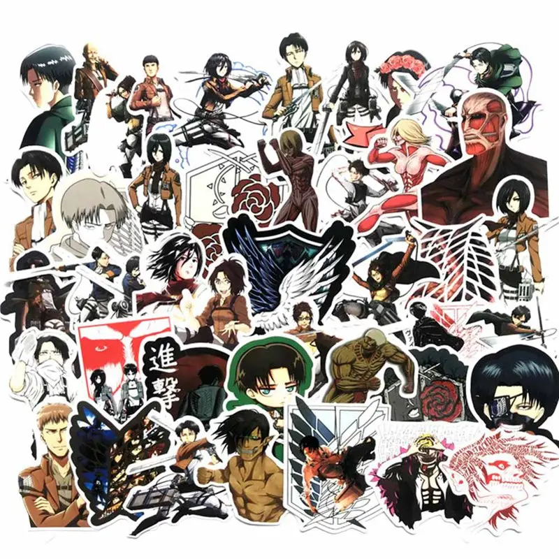 

42 Pcs/set Attack on Titan Sticker Lovely Stationery Sticker Kawaii Japanese Sticker For Diary Scrapbooking DIY Doodling Decor