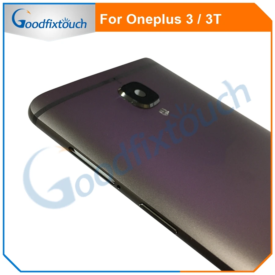 Для Oneplus 3 3T Задняя крышка батареи чехол Корпус+ лоток для sim-карты+ боковые кнопки Flex+ стеклянный объектив для Oneplus 3T запасные части