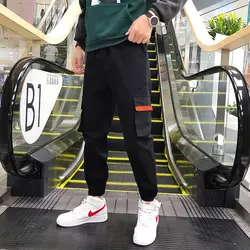 Мужские брюки-карго в стиле хип-хоп, эластичные брюки для бега, уличная одежда, стильные хлопковые брюки с карманами для мужчин, 2019