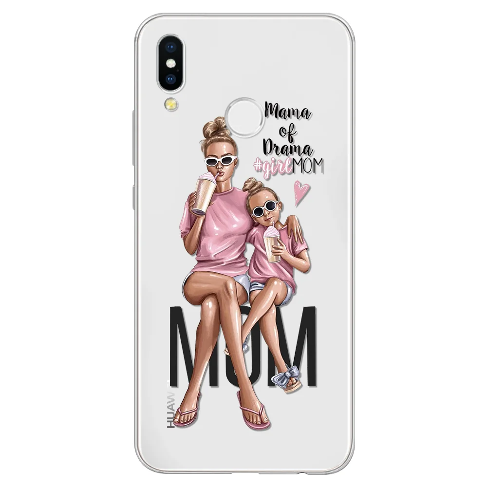 Черные коричневые волосы для мамы и малыша девушка чехол Samsung Галактики A51 A71 A70 A40