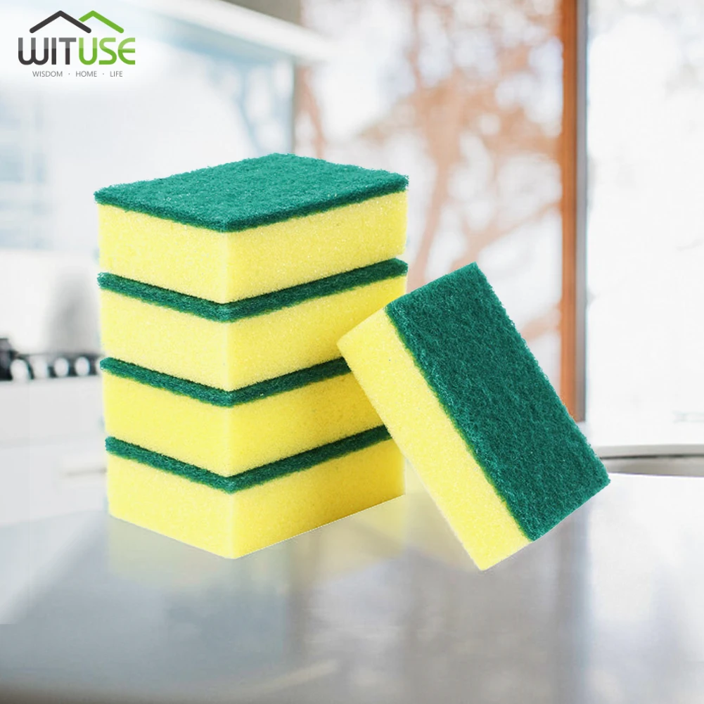 

Multi-purpose Heavy Duty Scrub Sponge Double-faced Cleaning Eraser Scouring Dish Washing Scrub For Kitchen accessories Bathroom