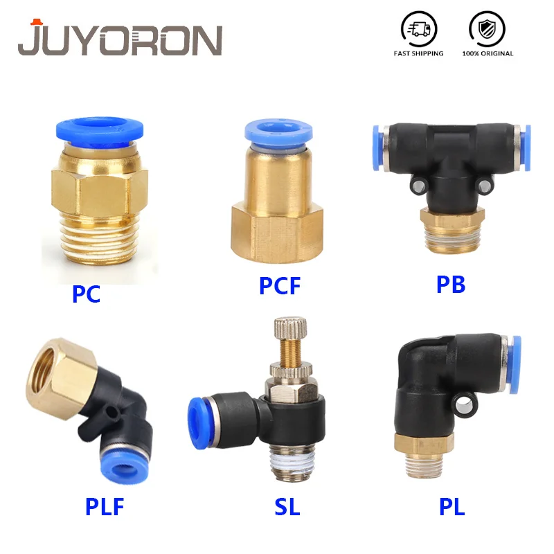 1PCS Air Pipe Fittings 4mm 6mm 8mm 10mm 12mm Hose Tube PCF/PC/PL/SL/PB/PLF 1/4&quot 1/8&quot 3/8&quot 1/2&quotBSPT Male Pneumatic Connector |