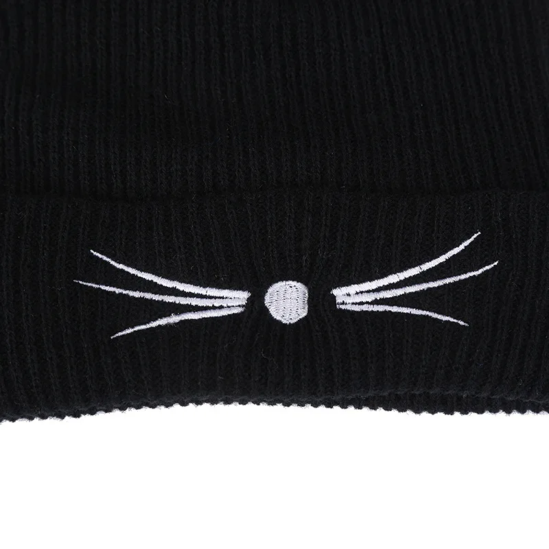 ZLD New Hot Sale Cat Ears Women Hat Knitted Acrylic Warm Winter Beanie Caps Crochet Fur Women's Birthday Gifts winter