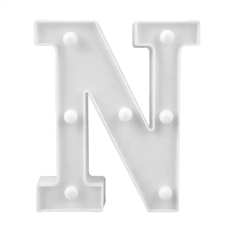N 3D 26 букв Алфавит светодиодный светильник Marquee настенный ночной Светильник - Цвет: N