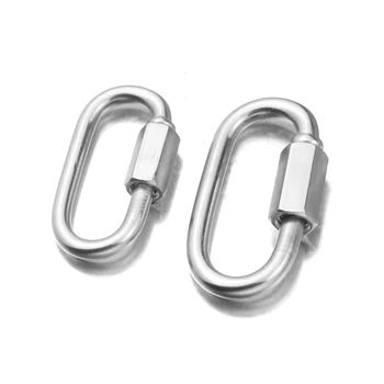 

Stainless Steel Screw Climbing Gear Carabiner Quick Links Safety Snap Hook for Luxury Hanging Chains Pendant Jewelry Making