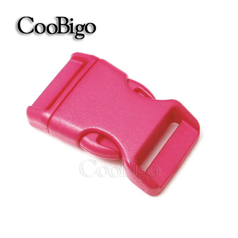 Pink 100 шт. в упаковке 3/4 ''пластиковые цветные Контурные боковые пряжки, лямки, Размер 20 мм, Паракорд для браслетов и сумок, запчасти, 13 цветов на выбор - Цвет: Pink