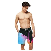 Мужские пляжные брюки, повседневные, с 3D принтом, с карманами, для пляжа, для работы, повседневные мужские короткие брюки, шорты, летние, для фитнеса, бега, короткие, мужские