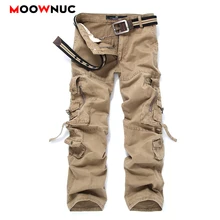 Уличная Осенняя мужская Брюки Карго повседневные Hombre Хлопок Военный стиль на открытом воздухе плюс размер стиль сафари брюки мужские MOOWNUC