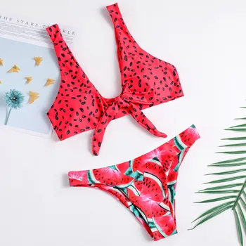 

Swimwear Women 2019 Bikini Woman New Summer Sexy Swimsuit Bikini set watermelon beachwear tie CC25-