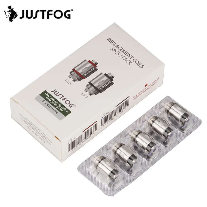 5 шт. JUSTFOG катушка головка ядро 1.2ohm 1.6ohm для Justfog C14 Q14 Q16 P16A P14A комплект распылитель Justfog вейп-комплект электронной сигареты