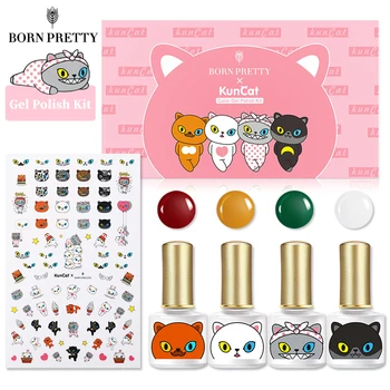 

BORN PRETTY&KunCat Gel Nail Polish Set 6Pcs Gel Polish Nail Lot UV Gel Set Gel Varnish Manicuring Set Soak Off Nail Art Gel 6ml