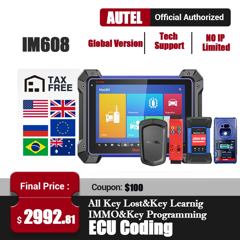 Autel IM608 OBD2 сканер OBDII автомобильный диагностический инструмент Программирование
