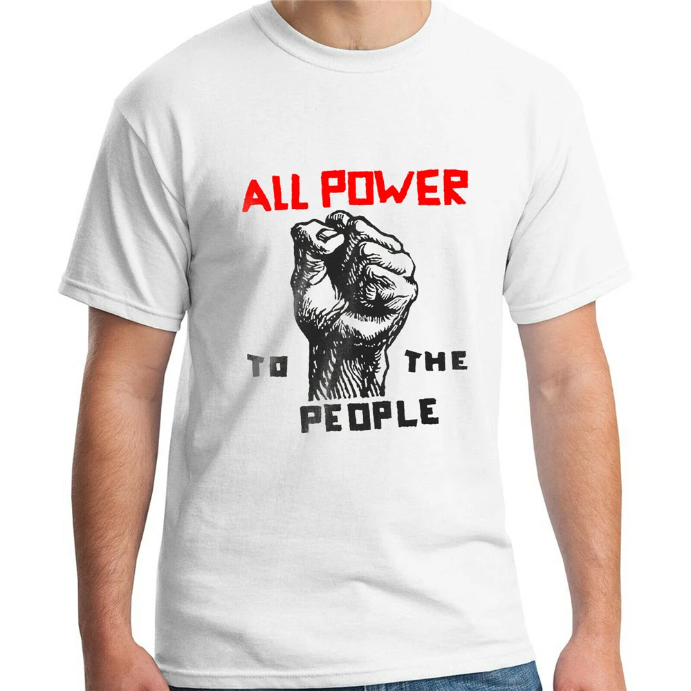 BPP BLACK PANTHER PARTY SLOGAN WHITE T-Shirt SIZE S-3XL Tops Tee Shirt for youth middle-age the old | Мужская одежда
