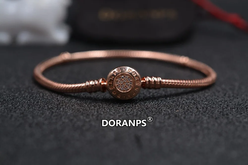 Изысканные DORANPS серебряные 925 браслеты с бусинами, женские цепочки, 1pz