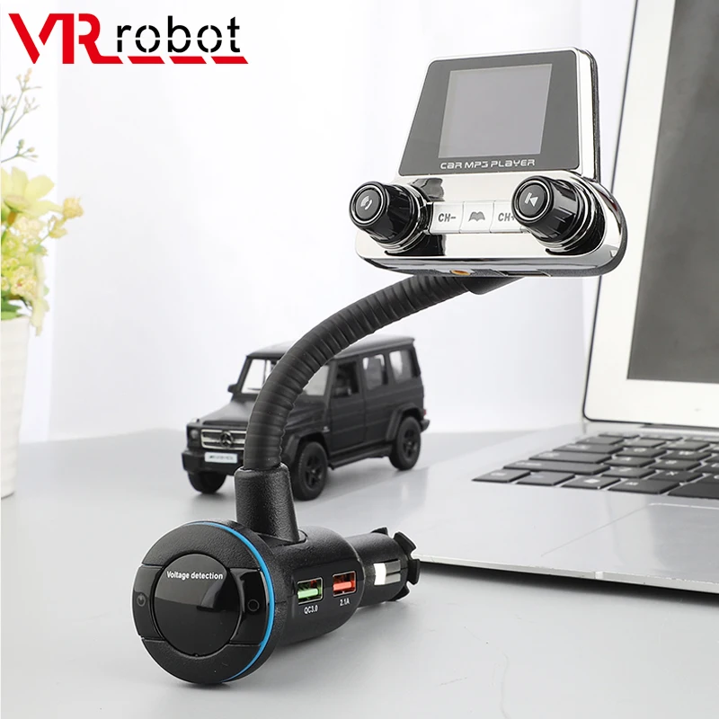 

VR robot Bluetooth FM Transmitter Wireless In-car Aux Car MP3 Player Handsfree Kit Adapter with LCD Display PD Type-c Charger