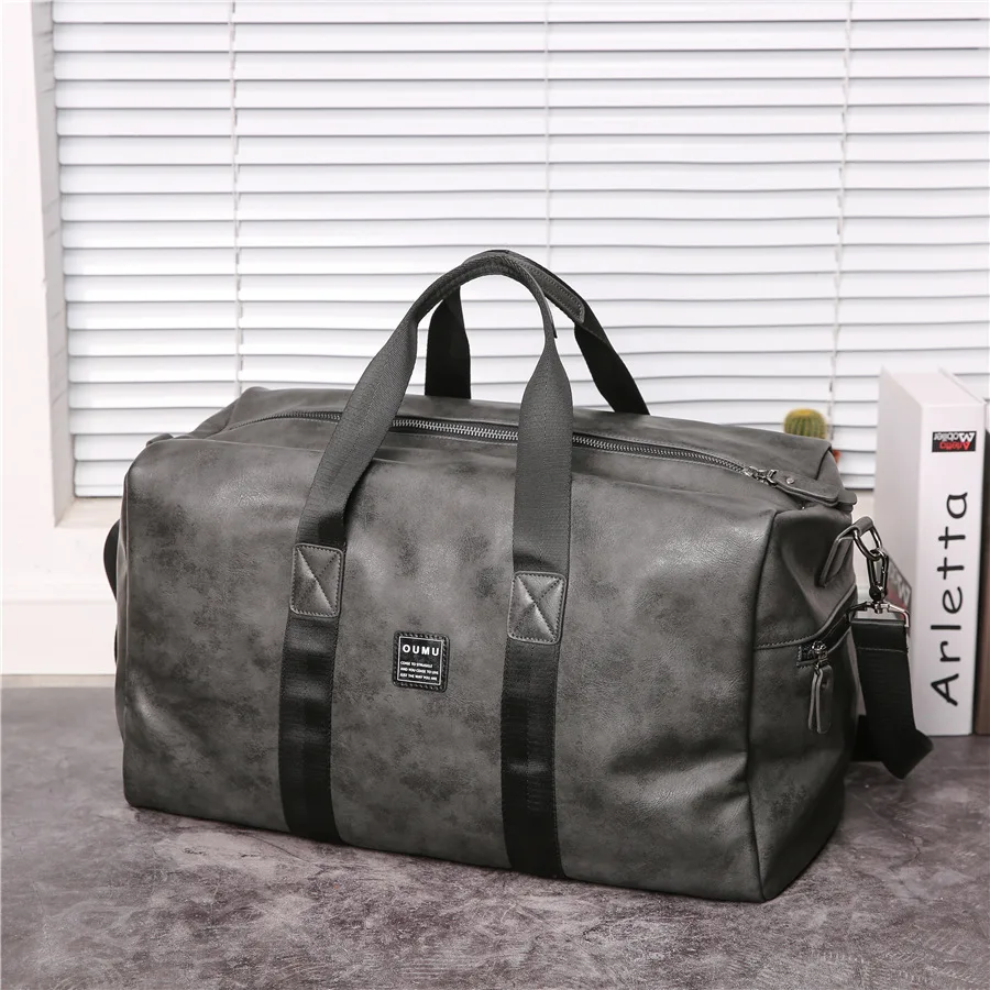 

Travel bags Men's handbags Large-capacity travel bags Short-distance business trips One-shoulder sloping leather fitness bag