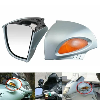 

Motorcycle Rear View Mirror Lights Turn Signal Lamp Side Mount with Signal Lens For-BMW R1100RT R1150RT R850RT
