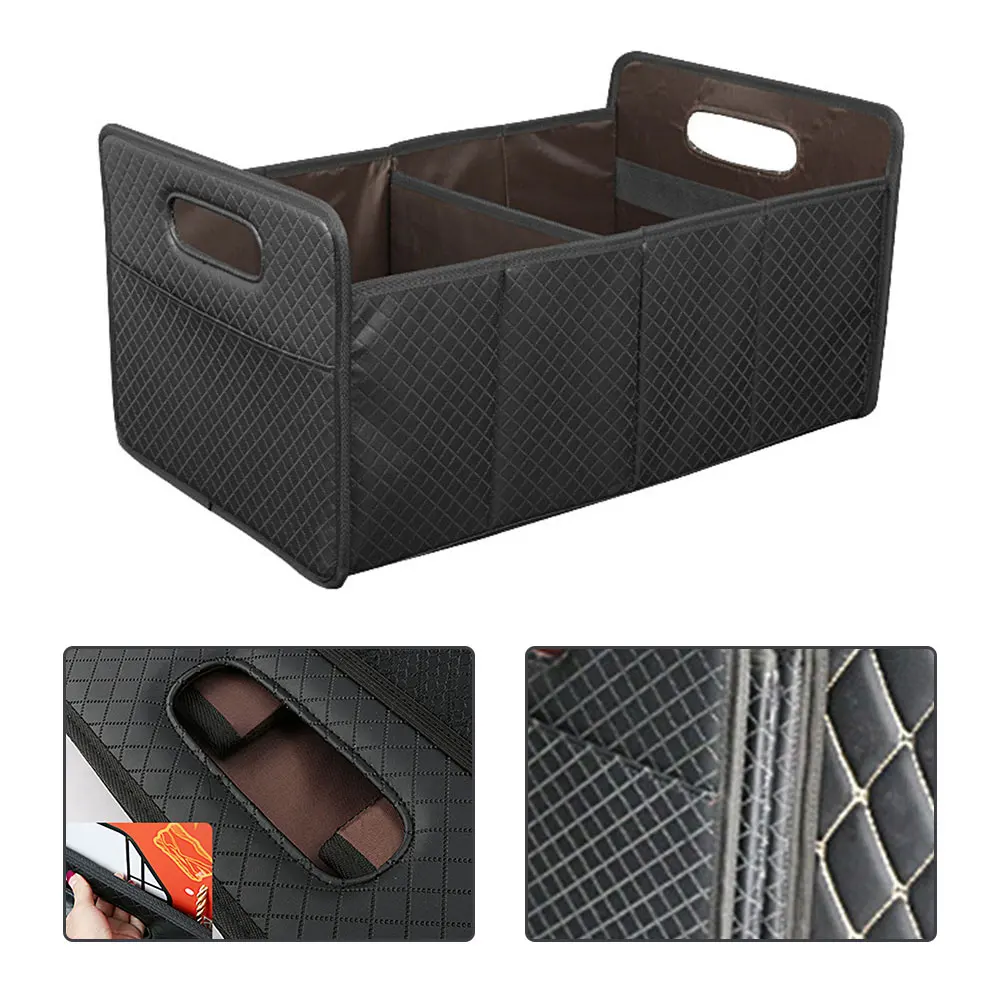 

Folding Car Trunk Organizer Box Storage Bag Auto Tool Bag PU Leather Folding Cargo Storage Stowing Tidying Car Accessories
