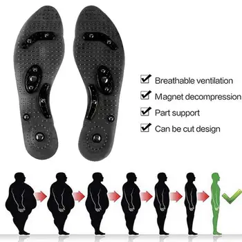 

1pair Massage Insoles With 8pcs Transparent Magnet Unisex Silicone Therapy Stone 27cm Health Feet Insole Care Foot Pads Sli D7D1