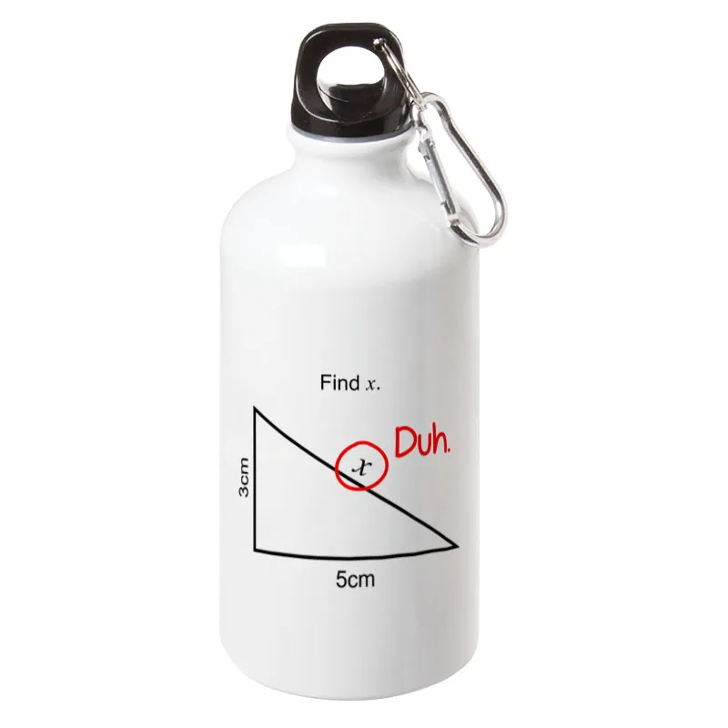

Find X Funny Math Sport Water Bottle With Carabiner For Outdoor Camping Cycling Walking 17oz