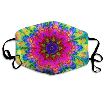 

Unisex Fashion Anti Dust Pollution Outdoor Mouth Mask with Adjustable Ear Loops, Protection Warm Windproof Mandala Flower Tie
